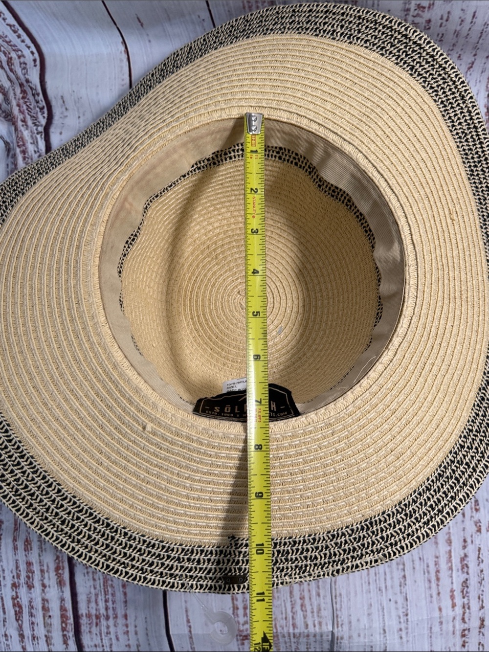Solfish Natural Straw Wide Brim Sun Hat - Picture 9 of 15